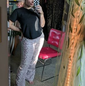 HIPPIE BELL FLARE PATTERNED PANTS